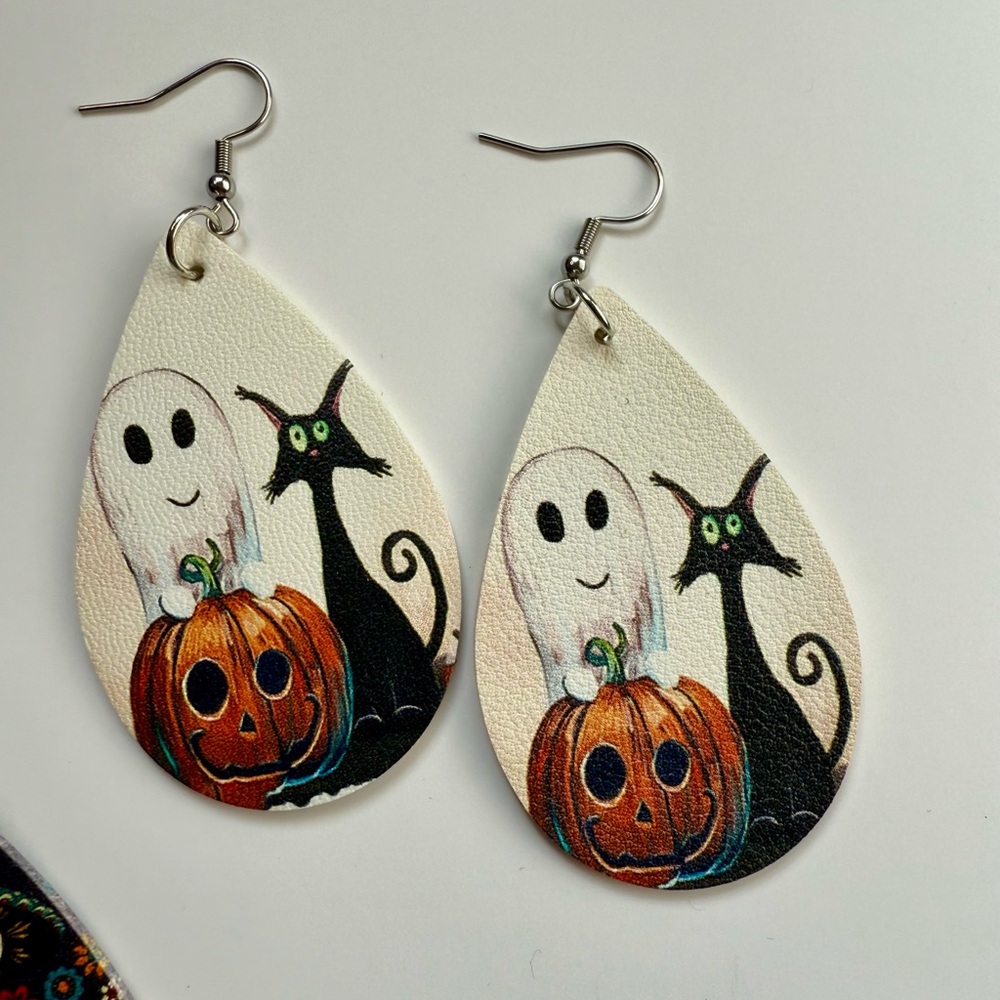 Halloween Teardrop Earrings Set - Picture 2 of 3